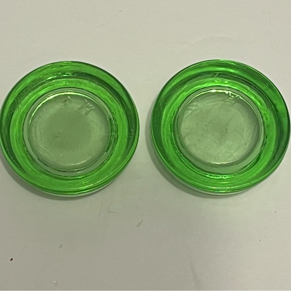 Furniture Coasters - Lot Of 4 Green UV Glass - Picture 7 of 8